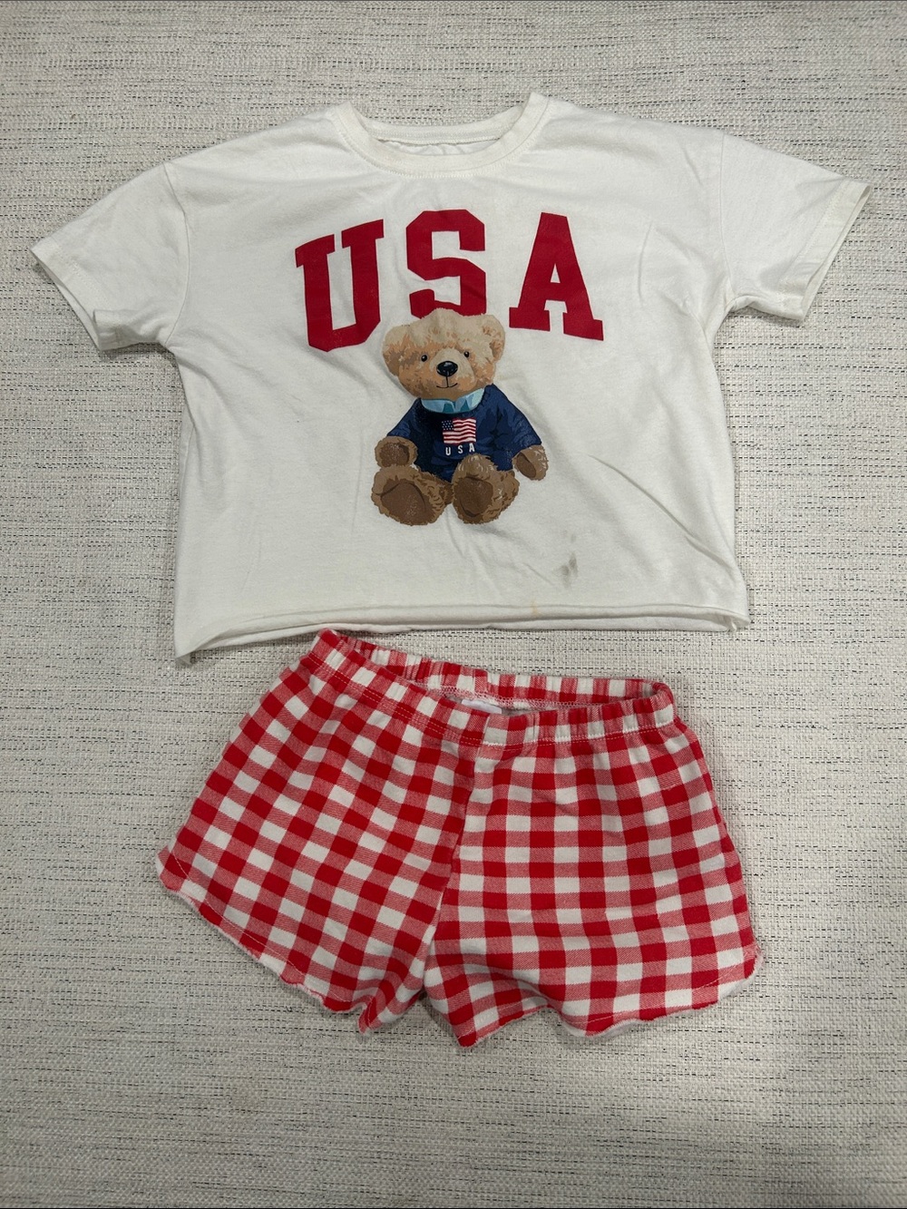 Kids USA Bear Red & White Set